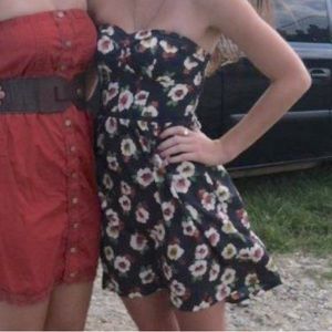 American Eagle Floral Strapless Dress